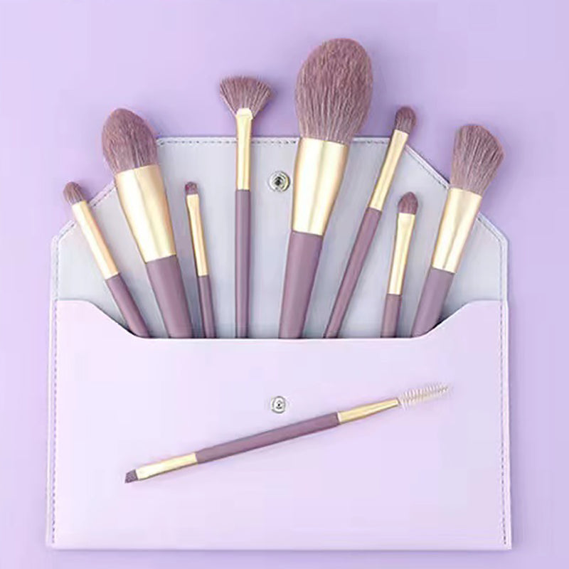 Cute Makeup Brushes Set Purple 9Pcs Soft Brushes Beauty Tool
