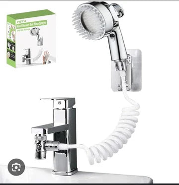 Hand shower sink hose sprayer with massage brush