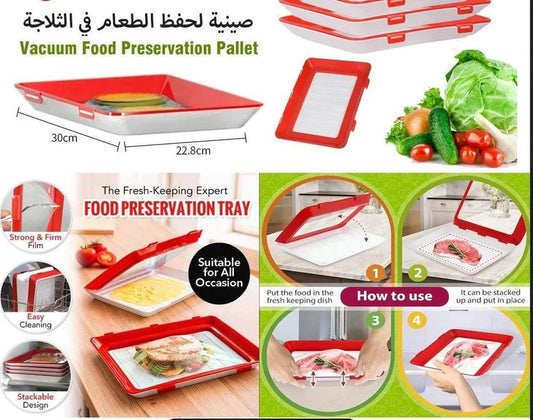 Vacuum food preservation tray
