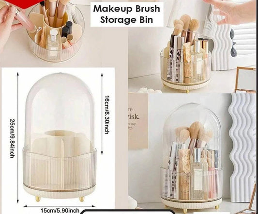 Make up brush storage bin