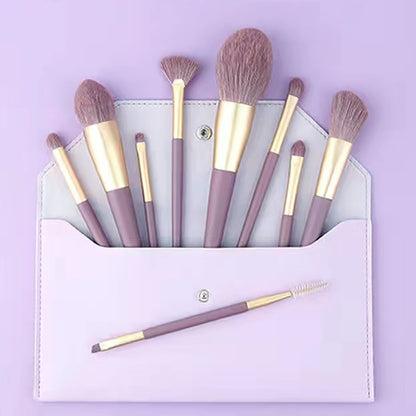 Cute Makeup Brushes Set Purple 9Pcs Soft Brushes Beauty Tool