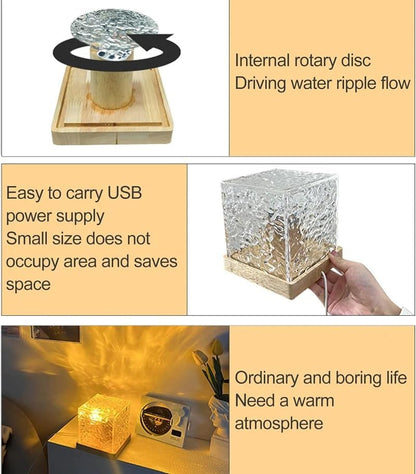 Water Ripple Projector 3/16 Colors Lamp Flame Crystal Lamp