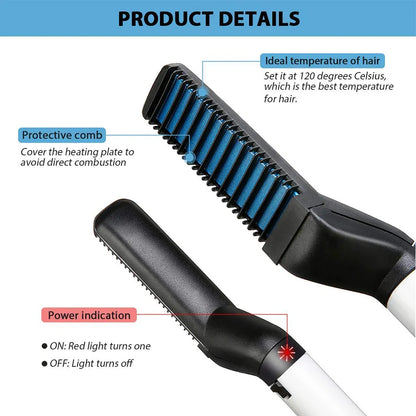 10W Electric Beard Hair Straightener with Ceramic Heating Plate