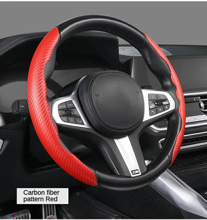 Car carbon fiber steering wheel cover non slips