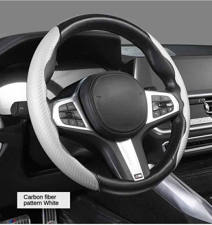 Car carbon fiber steering wheel cover non slips