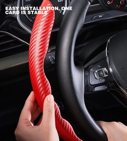 Car carbon fiber steering wheel cover non slips
