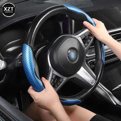 Car carbon fiber steering wheel cover non slips